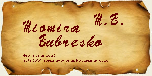 Miomira Bubreško vizit kartica